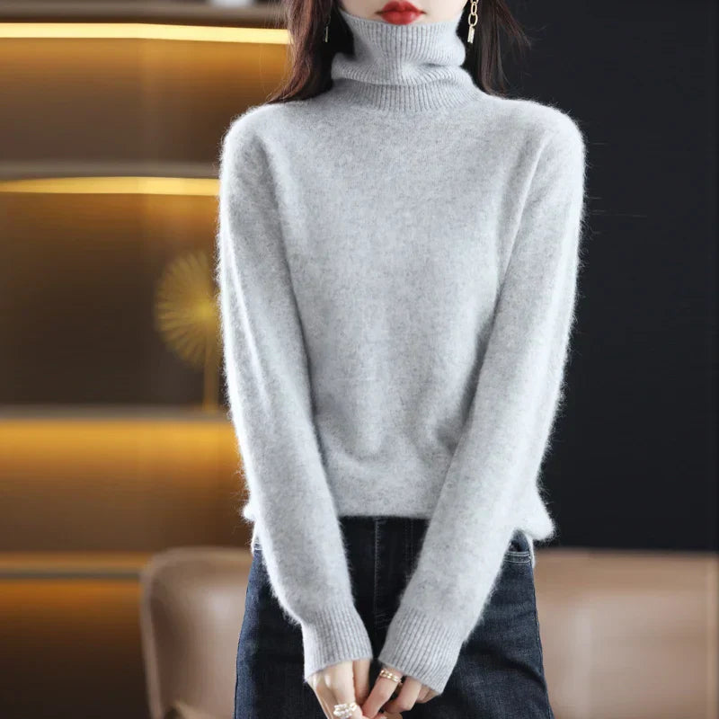 Women’s Turtleneck Sweater Soft Knit Slim Fit Top