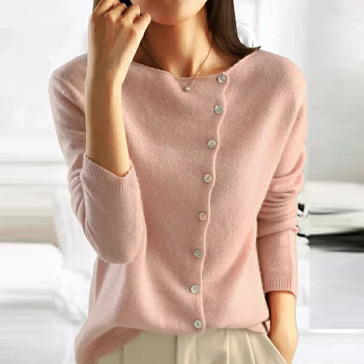 Lightweight Buttoned Womens Stretch Sweater
