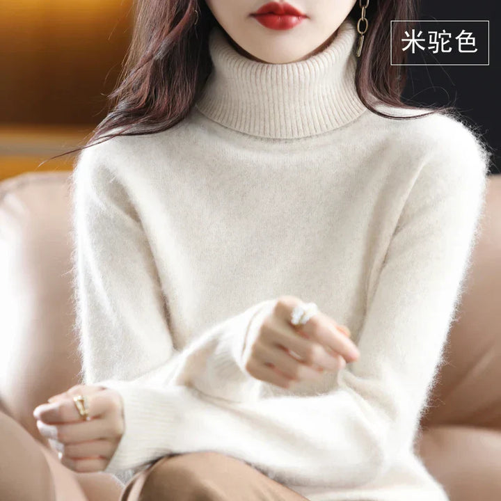 Women’s Turtleneck Sweater Soft Knit Slim Fit Top