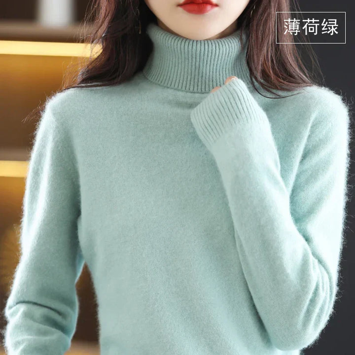 Women’s Turtleneck Sweater Soft Knit Slim Fit Top