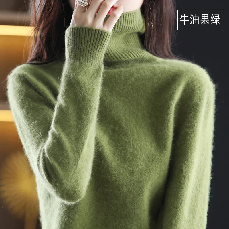 Women’s Turtleneck Sweater Soft Knit Slim Fit Top
