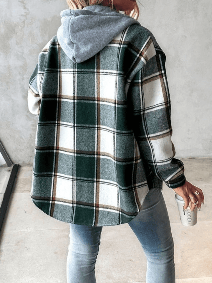 SARAH™ Checkered Hoodie casual knit