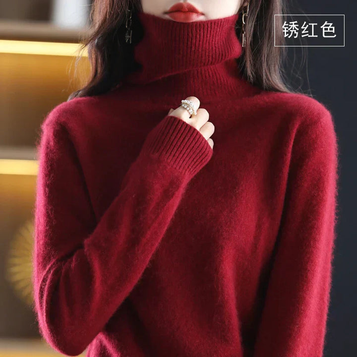 Women’s Turtleneck Sweater Soft Knit Slim Fit Top