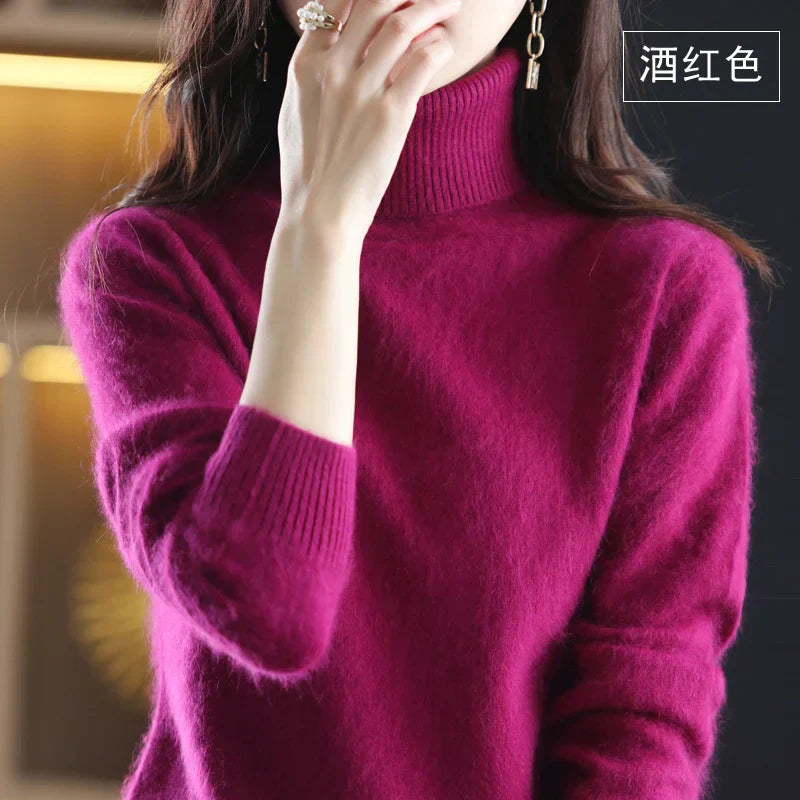 Women’s Turtleneck Sweater Soft Knit Slim Fit Top