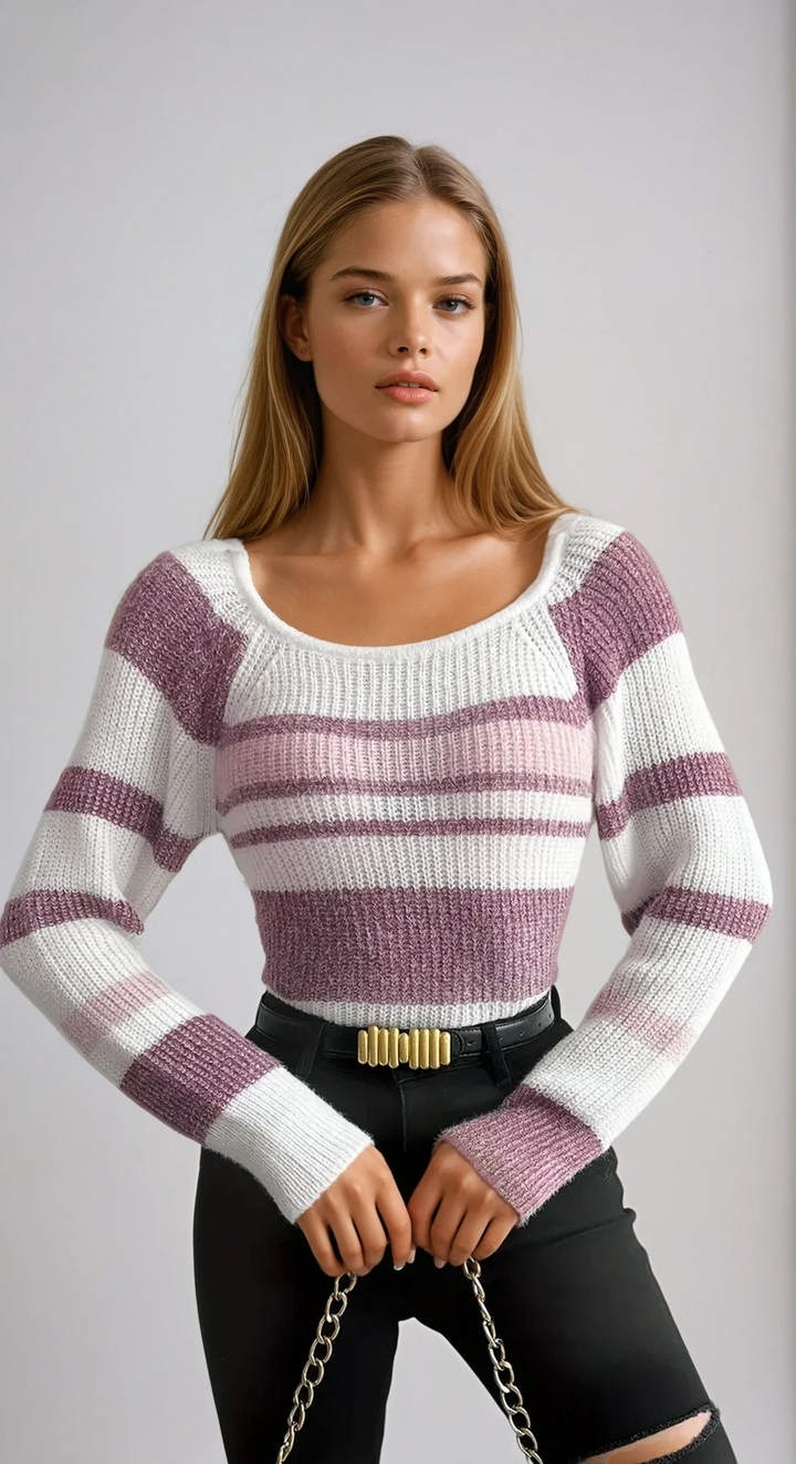 NICOLE™ Ribbed Stripe Knit slim fit