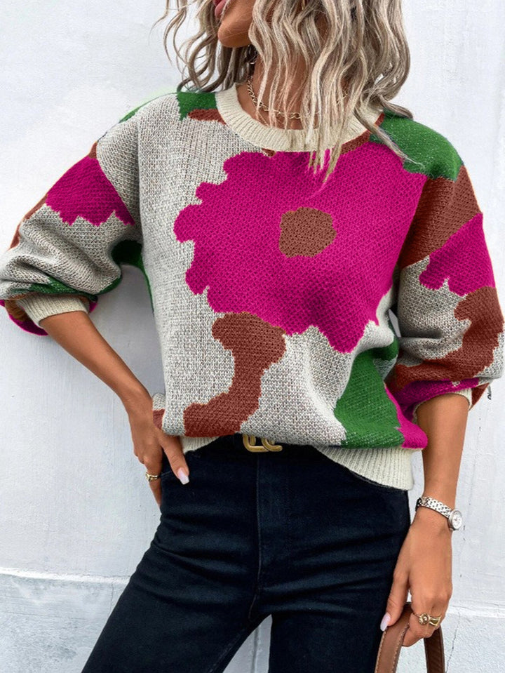SYDNEY™ Floral Print Knit charming pullover