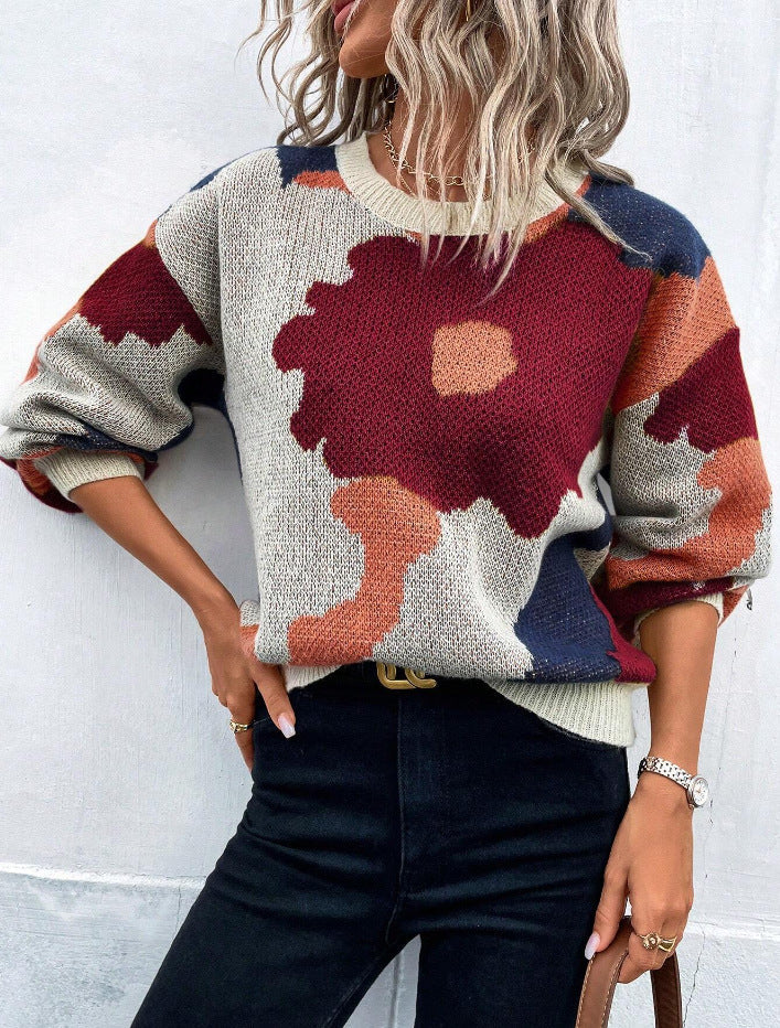 SYDNEY™ Floral Print Knit charming pullover