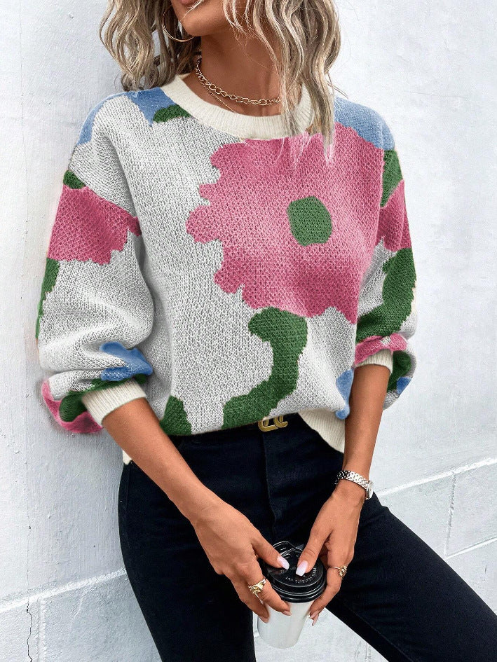 SYDNEY™ Floral Print Knit charming pullover