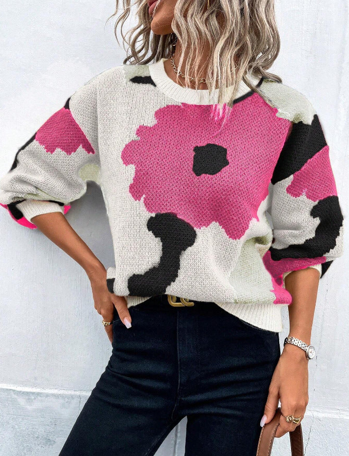 SYDNEY™ Floral Print Knit charming pullover