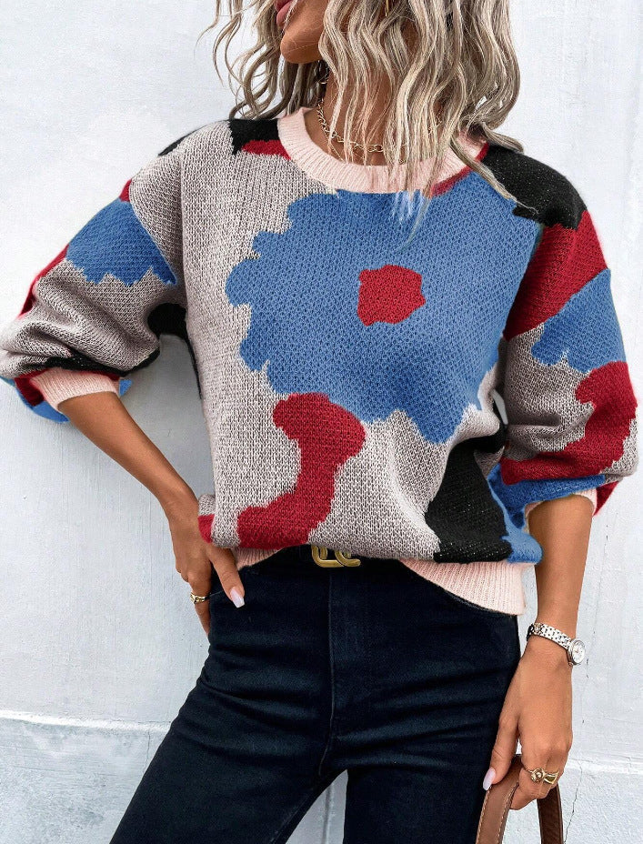SYDNEY™ Floral Print Knit charming pullover