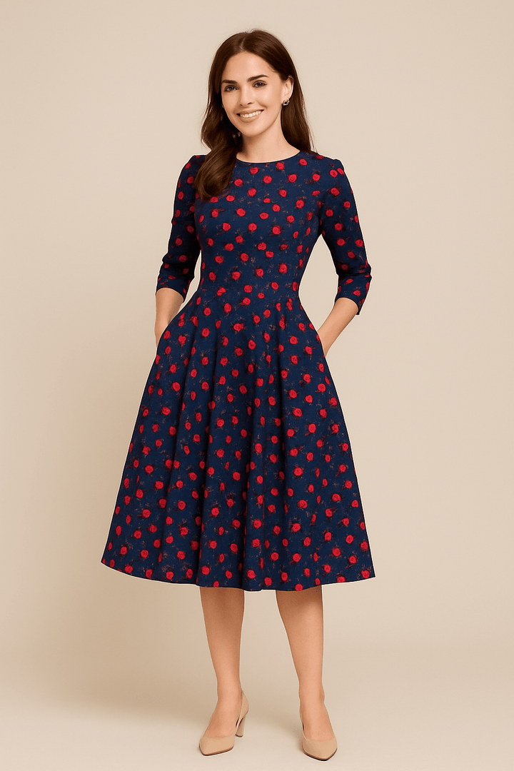 Joy™ | Floral A-Line Midi Dress