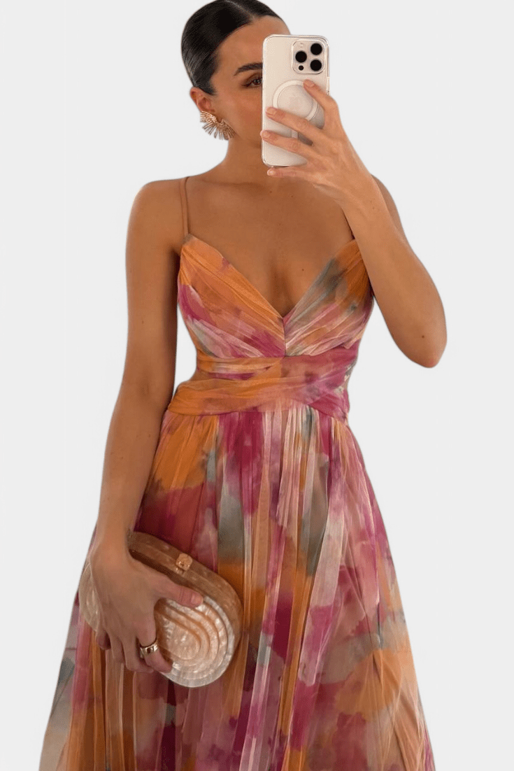 Athena | Watercolor Maxi Dress