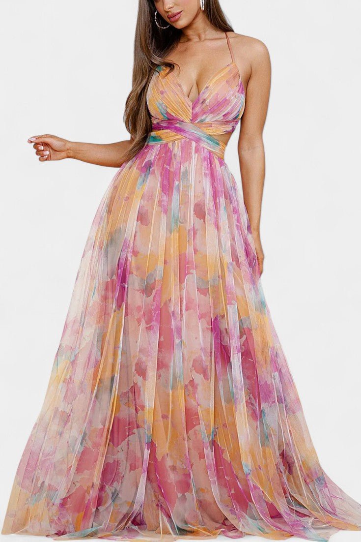 Athena | Watercolor Maxi Dress
