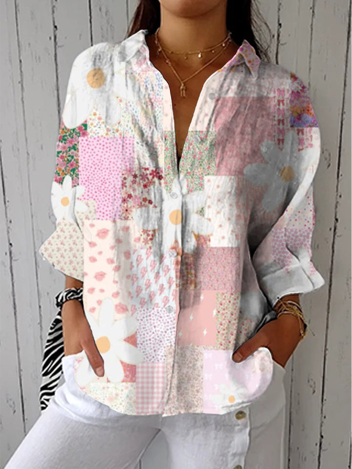 Fanny | Floral Patchwork Daisy Top