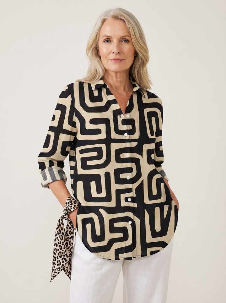 Siena | Maze Pattern Graphic Blouse