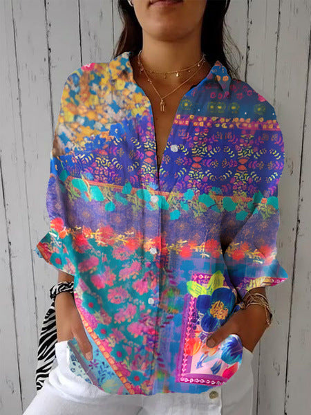 Selena | Vibrant Floral Blouse