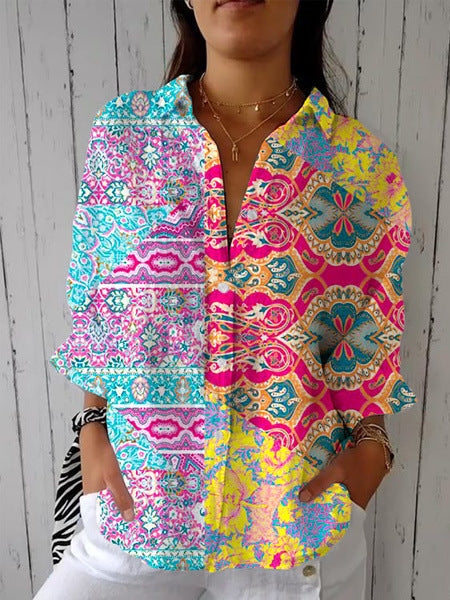 Veda | Mosaic Floral Blouse