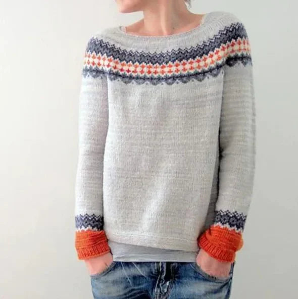 Cozy Crew Neck Fair Isle Women’s Sweater