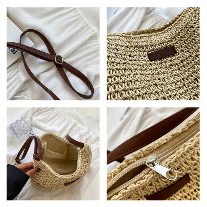 White Straw Shoulder Bag