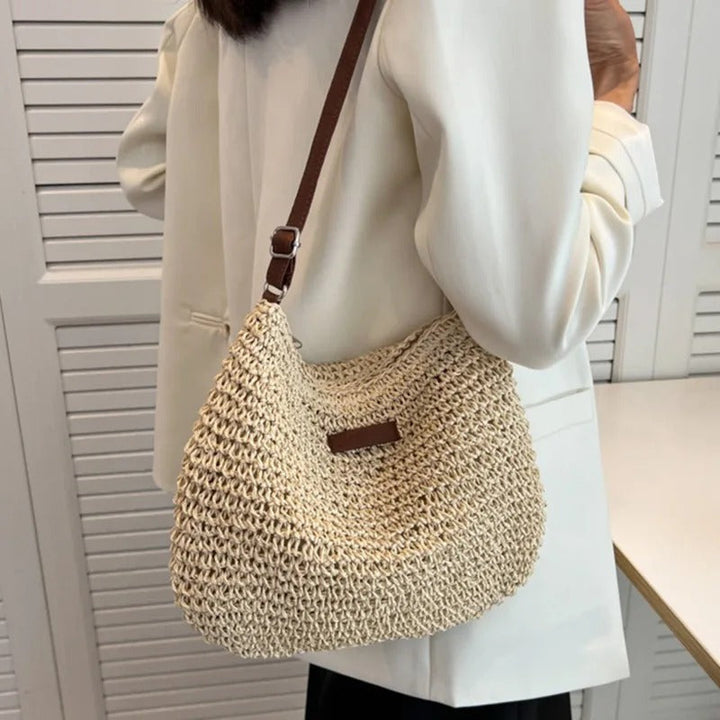 White Straw Shoulder Bag