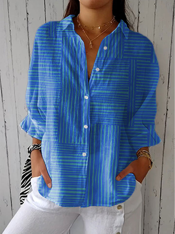 Feline | Azure Striped Top