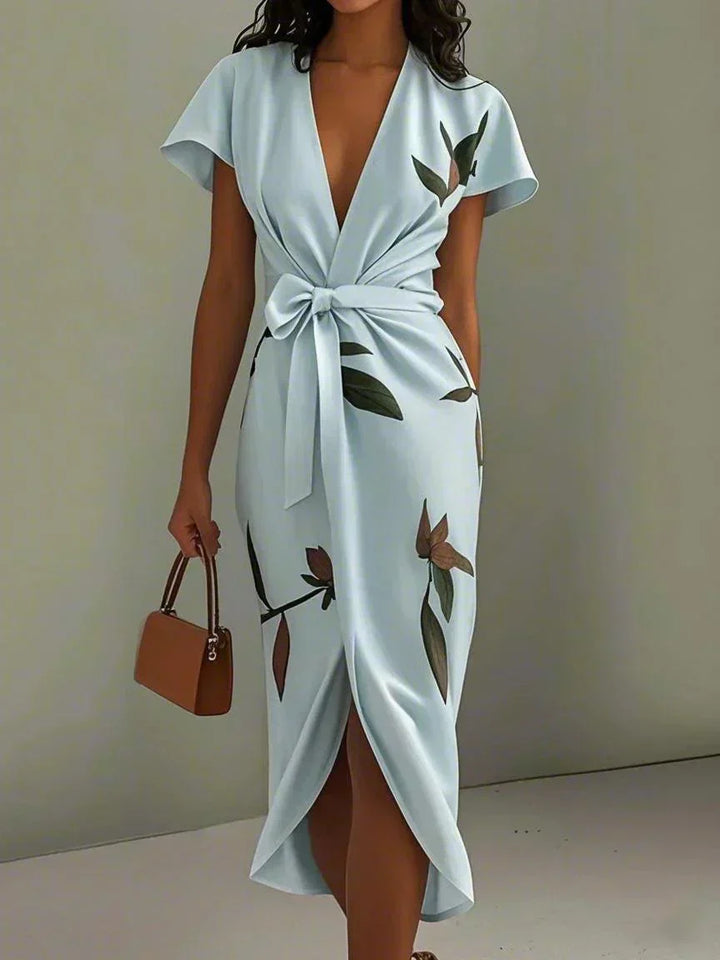 Rebecca | Chic Midi Dress with Elegant Wrap Design