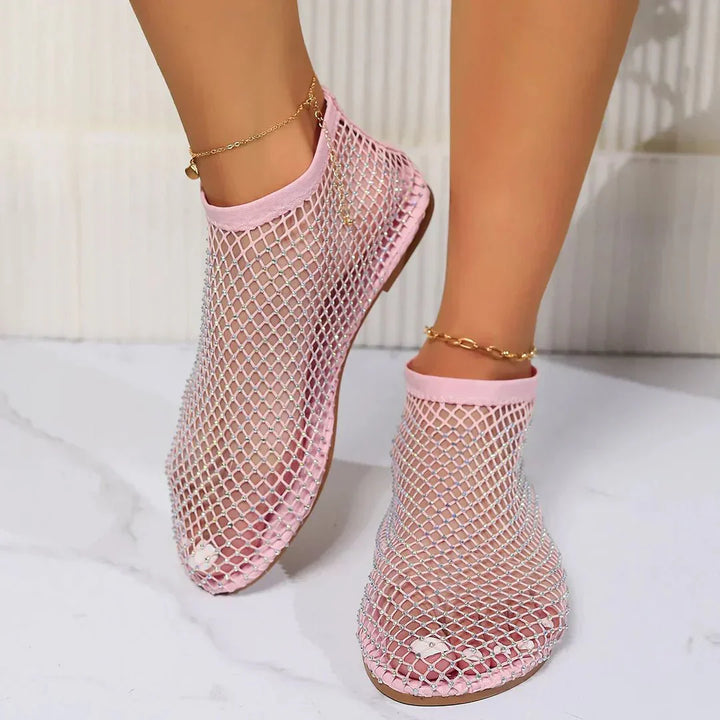 Delara | Rhinestone Mesh Sandals