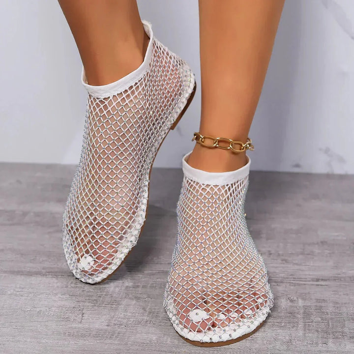 Delara | Rhinestone Mesh Sandals