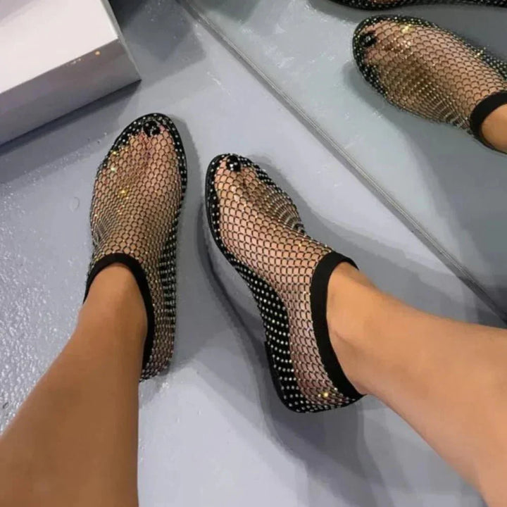 Delara | Rhinestone Mesh Sandals