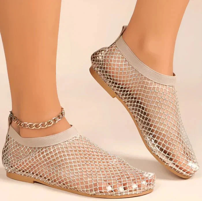 Delara | Rhinestone Mesh Sandals