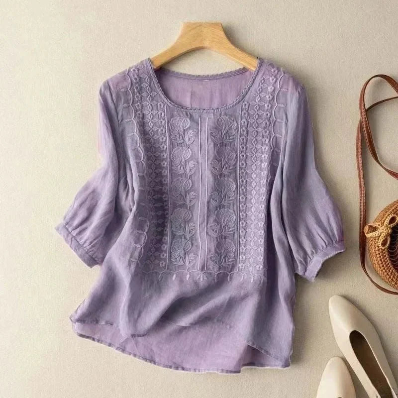 Lily | Elegant Embroidered Blouse