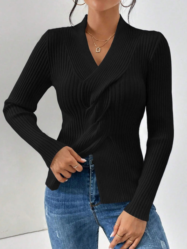 Romy | Handcrafted V-Neck Knit Sweater