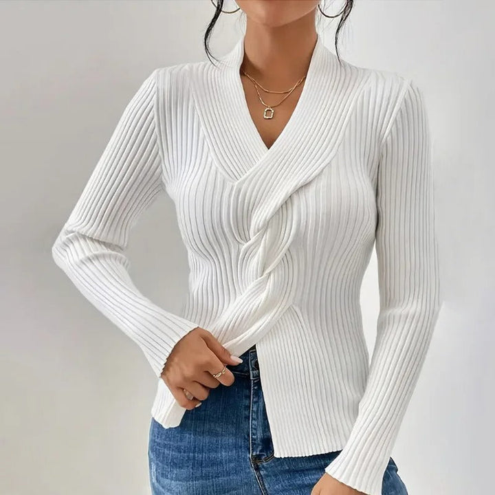 Romy | Handcrafted V-Neck Knit Sweater
