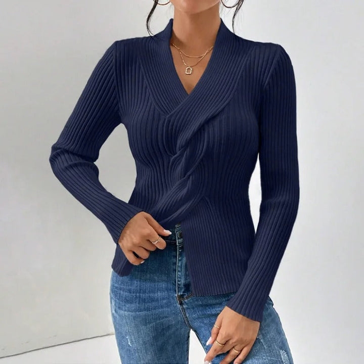 Romy | Handcrafted V-Neck Knit Sweater