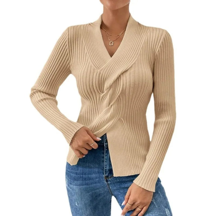 Romy | Handcrafted V-Neck Knit Sweater
