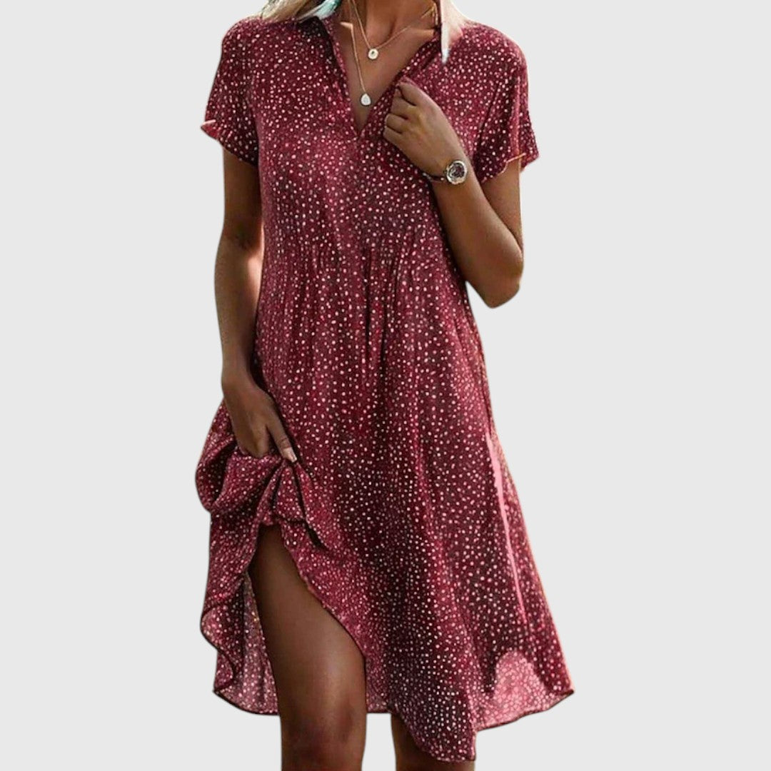 Mary | Midi Dress with Short Sleeves
