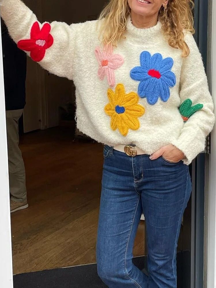 Narella | Floral Knit Women’s Sweater
