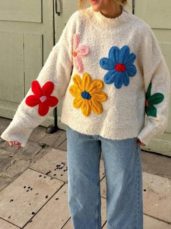 Narella | Floral Knit Women’s Sweater