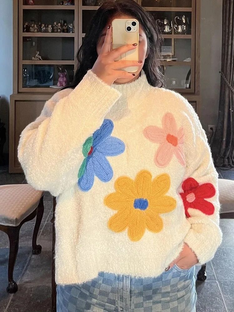 Narella | Floral Knit Women’s Sweater