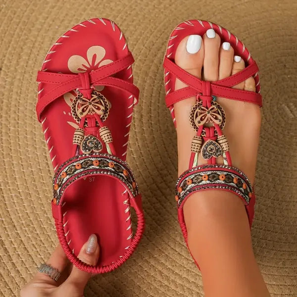 Elora | Boho Beaded Sandals