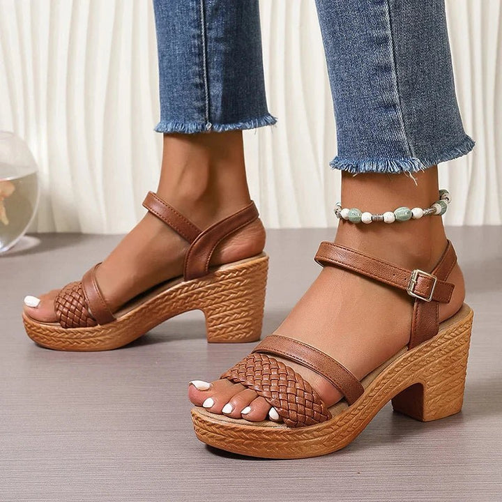 Maribelle | Woven Strap Wedge Sandals