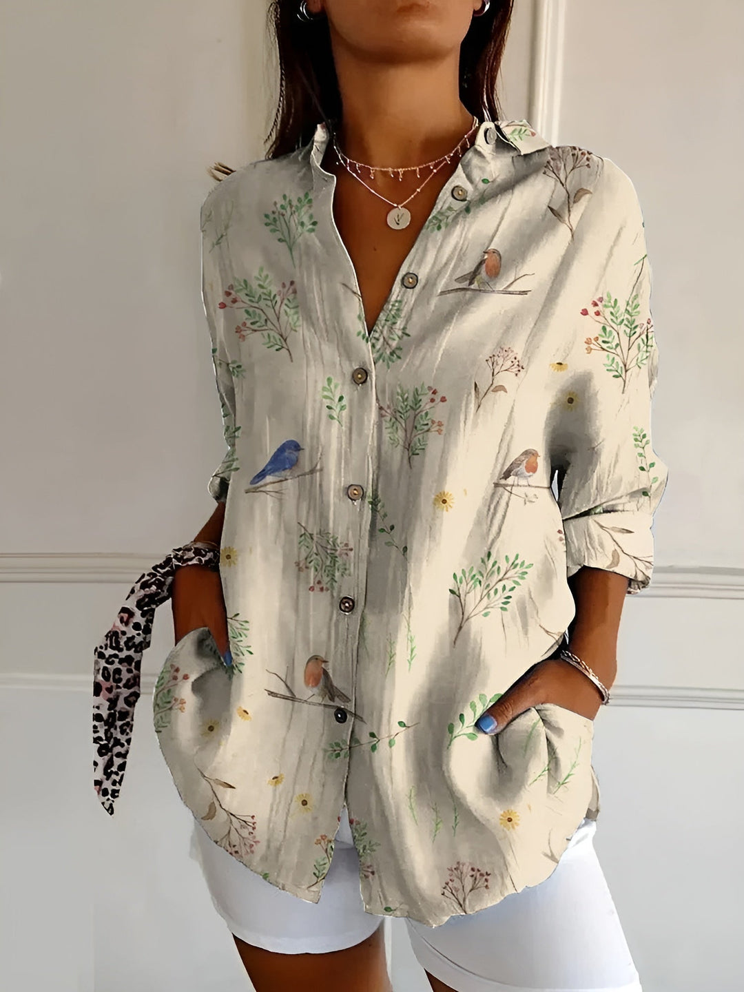 Maia | Floral Wave Print Cotton Top