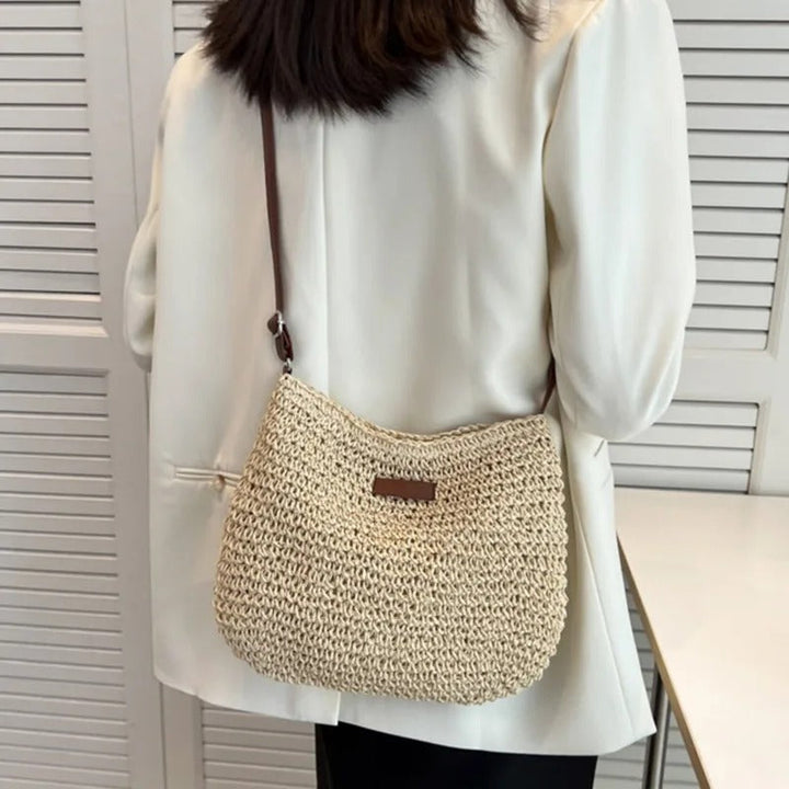 White Straw Shoulder Bag