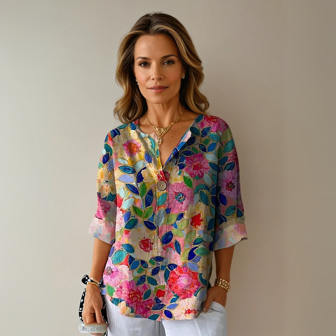 Arlene™ | Elegant Floral Pattern Blouse