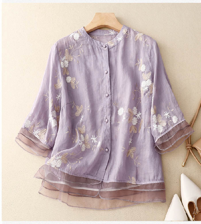 Embroidered Cotton Blouse by Althea
