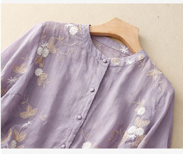Embroidered Cotton Blouse by Althea