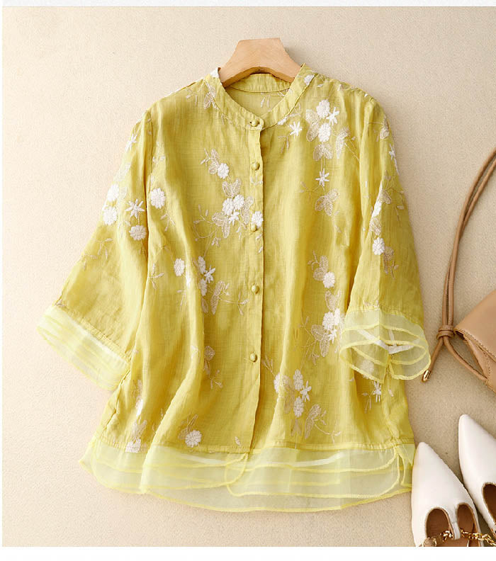 Embroidered Cotton Blouse by Althea