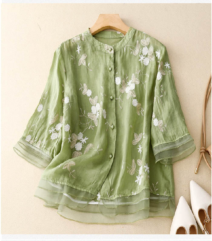 Embroidered Cotton Blouse by Althea